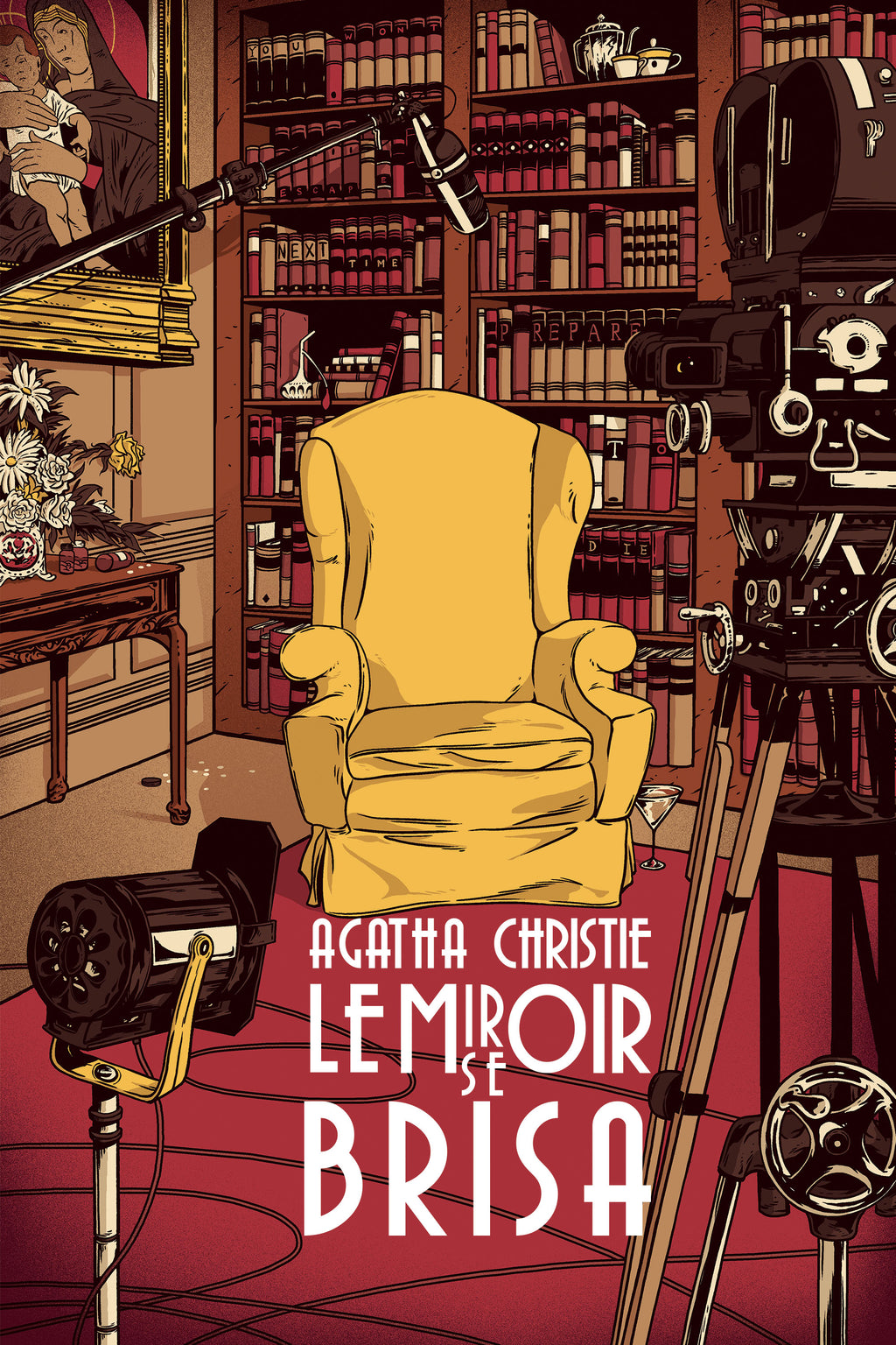 Affiche du film Le Miroir se Brisa (1980), adaptation d’Agatha Christie avec Angela Lansbury et Elizabeth Taylor. Reproduction HQ.