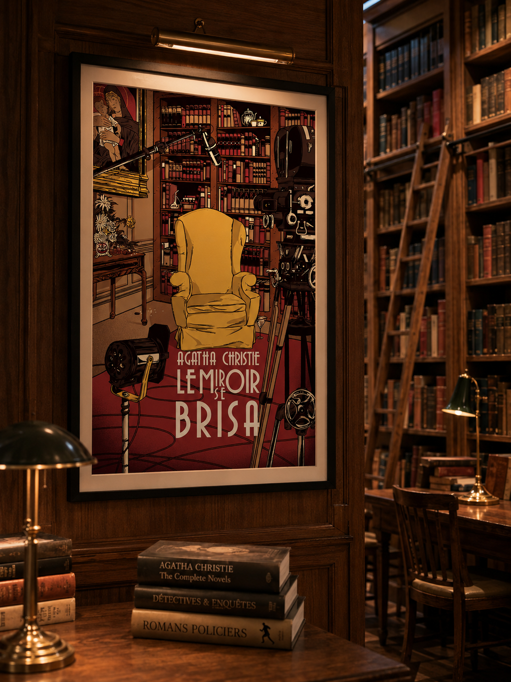 Affiche du film Le Miroir se Brisa (1980), adaptation d’Agatha Christie avec Angela Lansbury et Elizabeth Taylor. Reproduction HQ.