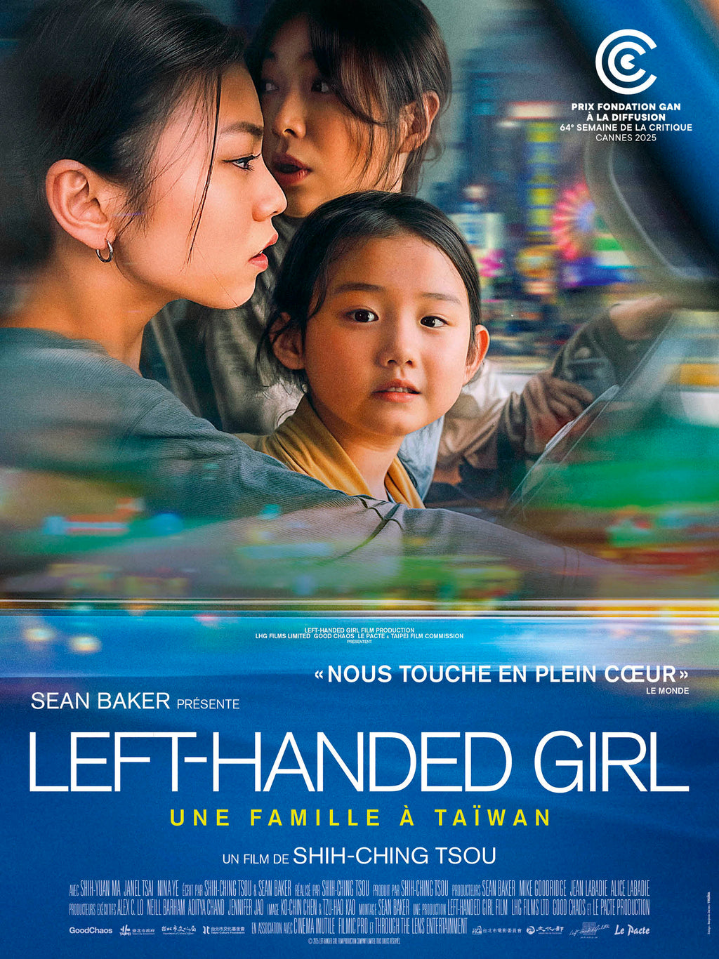 Affiche du film Left-Handed Girl – Une Famille à Taïwan (2025) de Shih-Ching Tsou. Drame familial poignant présenté à Cannes. Reproduction HQ.