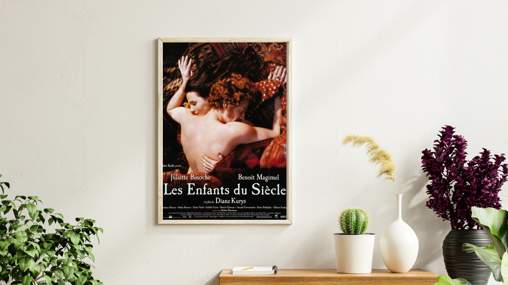 Affiche du film Les Enfants du Siècle de Diane Kurys (1999). Drame romantique avec Juliette Binoche et Benoît Magimel. Reproduction HQ – Poster Hub Studio.