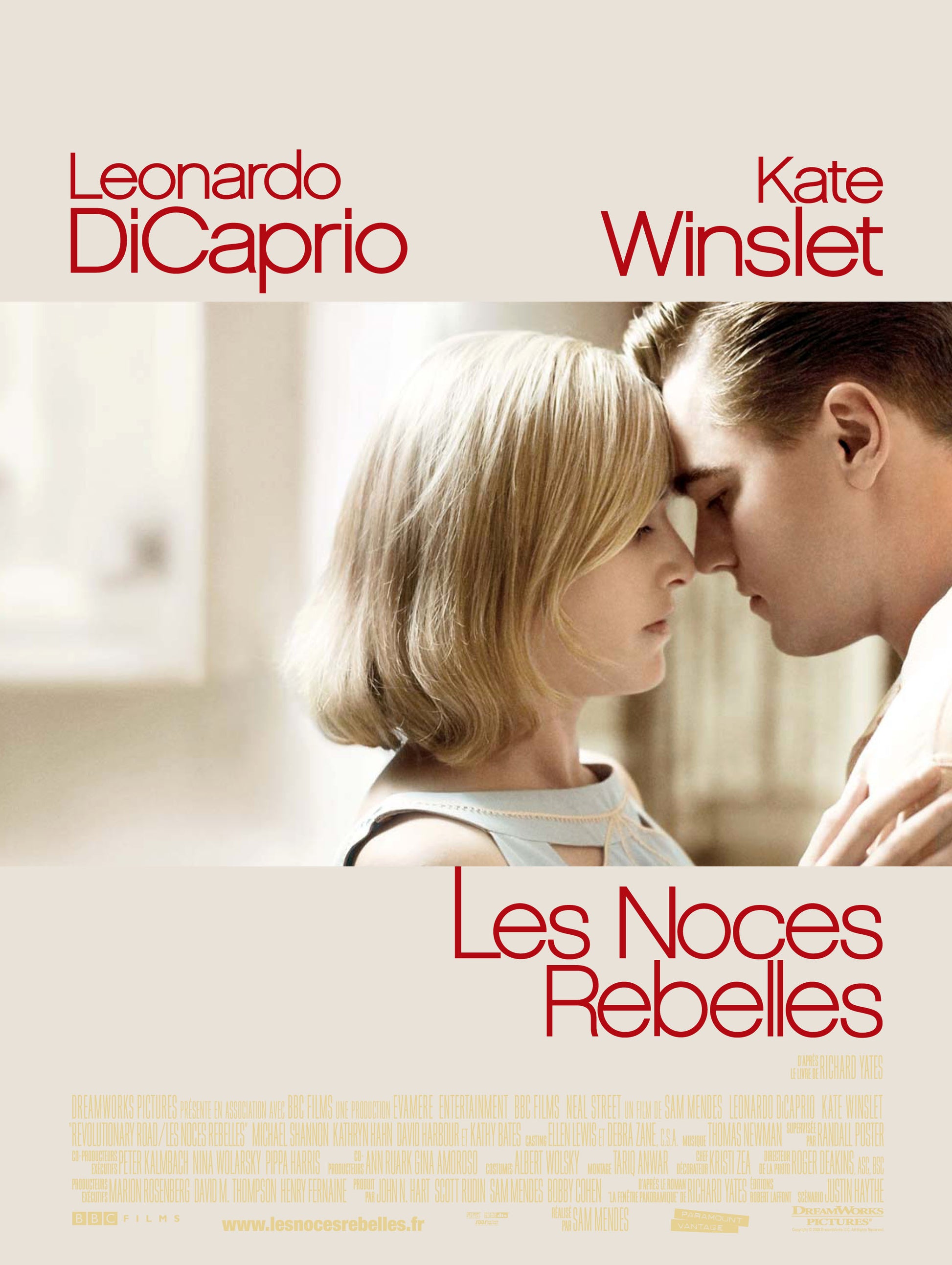 LES NOCES REBELLES – FILM DE SAM MENDES (2008) – LEONARDO DICAPRIO – KATE WINSLET – AFFICHE CINÉMA DRAME ROMANTIQUE – REPRODUCTION – POSTER HUB STUDIO – HQ