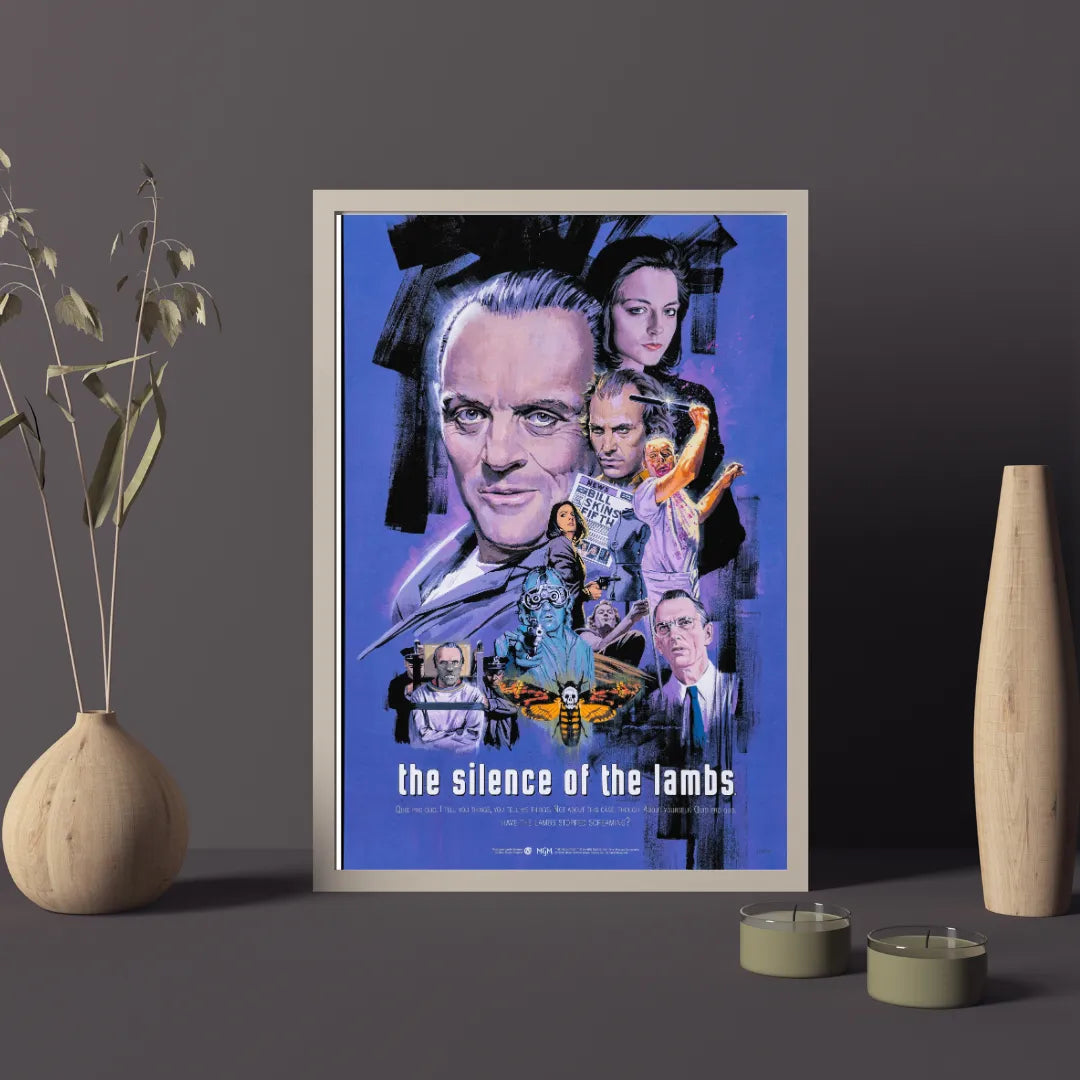 SILENCE OF THE LAMBS, 1991, JODIE FOSTER, ANTHONY HOPKINS, AFFICHE VINTAGE MOVIE POSTER HQ