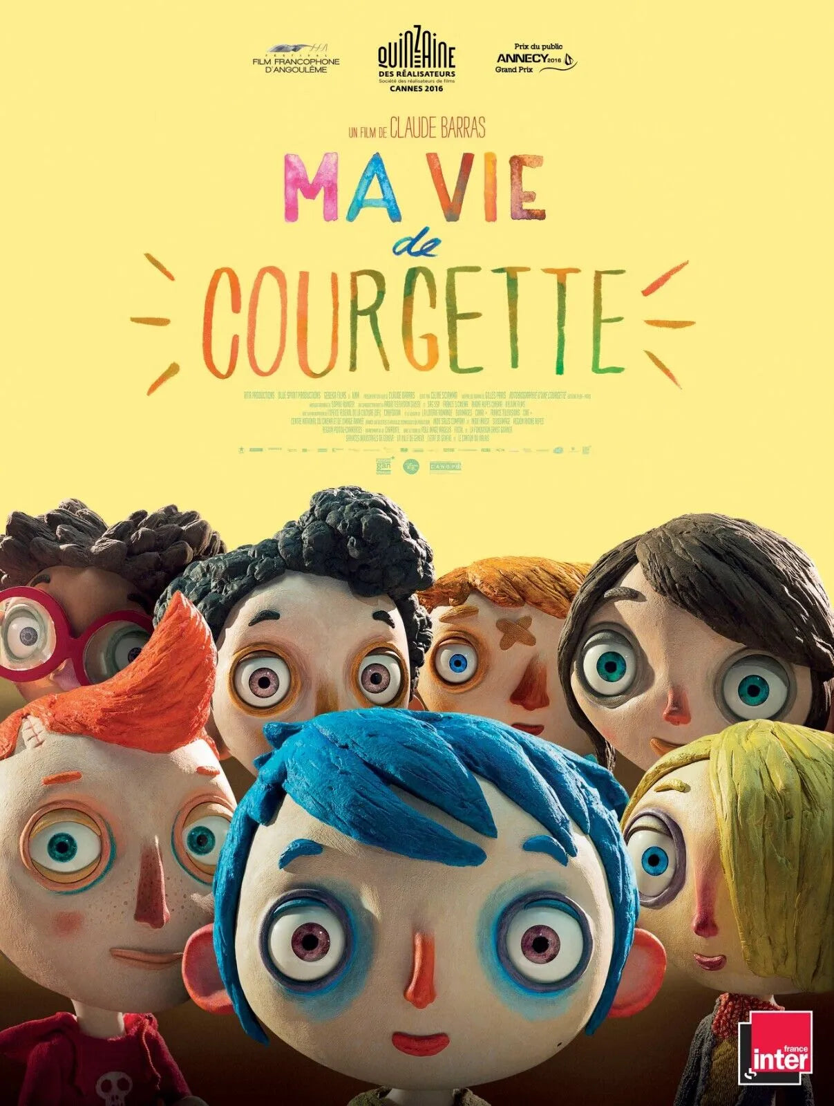 MA VIE DE COURGETTE, CLAUDE BARRAS, 2016, Repro affiche de cinema, VINTAGE, HQ