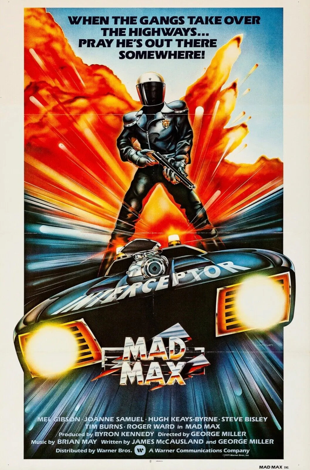 MAD MAX, MEL GIBSON, 1979, REPRO AFFICHE DE CINEMA VINTAGE HQ