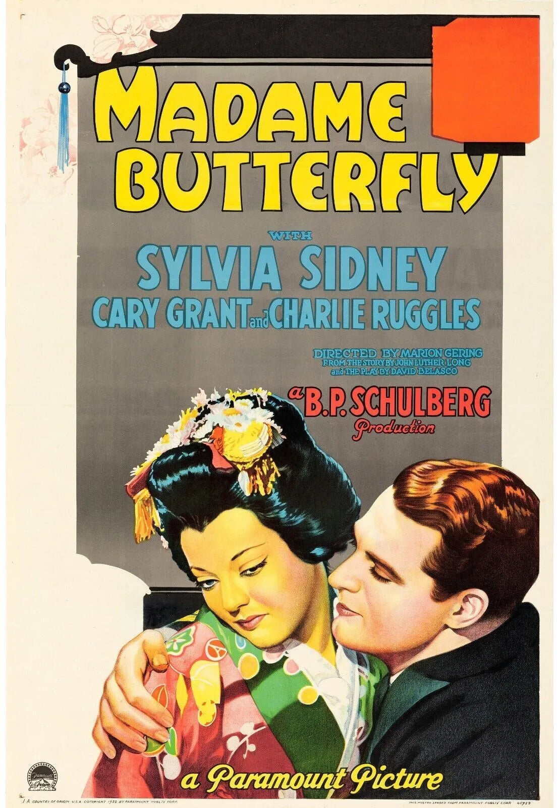 MADAME BUTTERFLY, SYLVIA SIDNEY, 1932 Repro Affiche Cinema