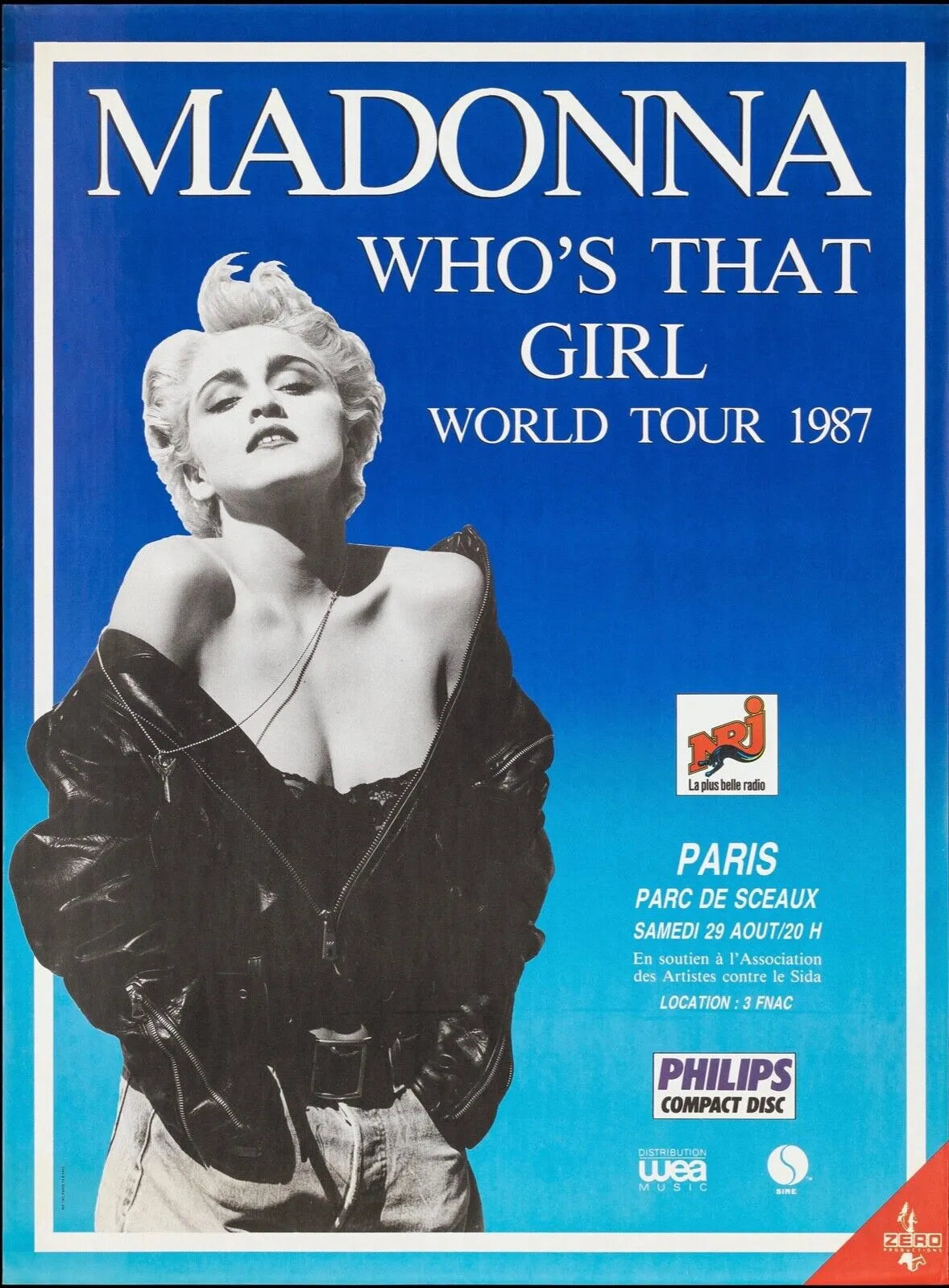 MADONNA, WHO'S THAT GIRL, 1987, REPRO AFFICHE CONCERT VINTAGE, HQ