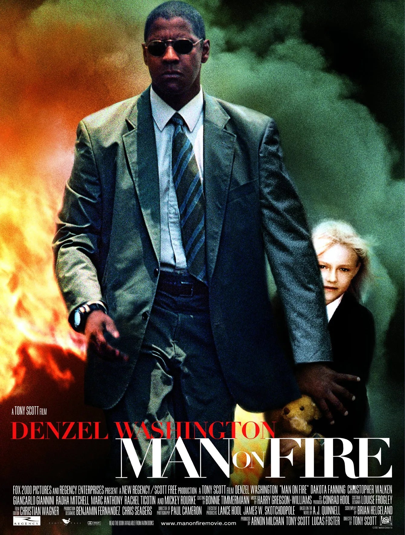 MAN OF FIRE DENZEL WASHINGTON AFFICHE VINTAGE MOVIE POSTER HQ, 2004