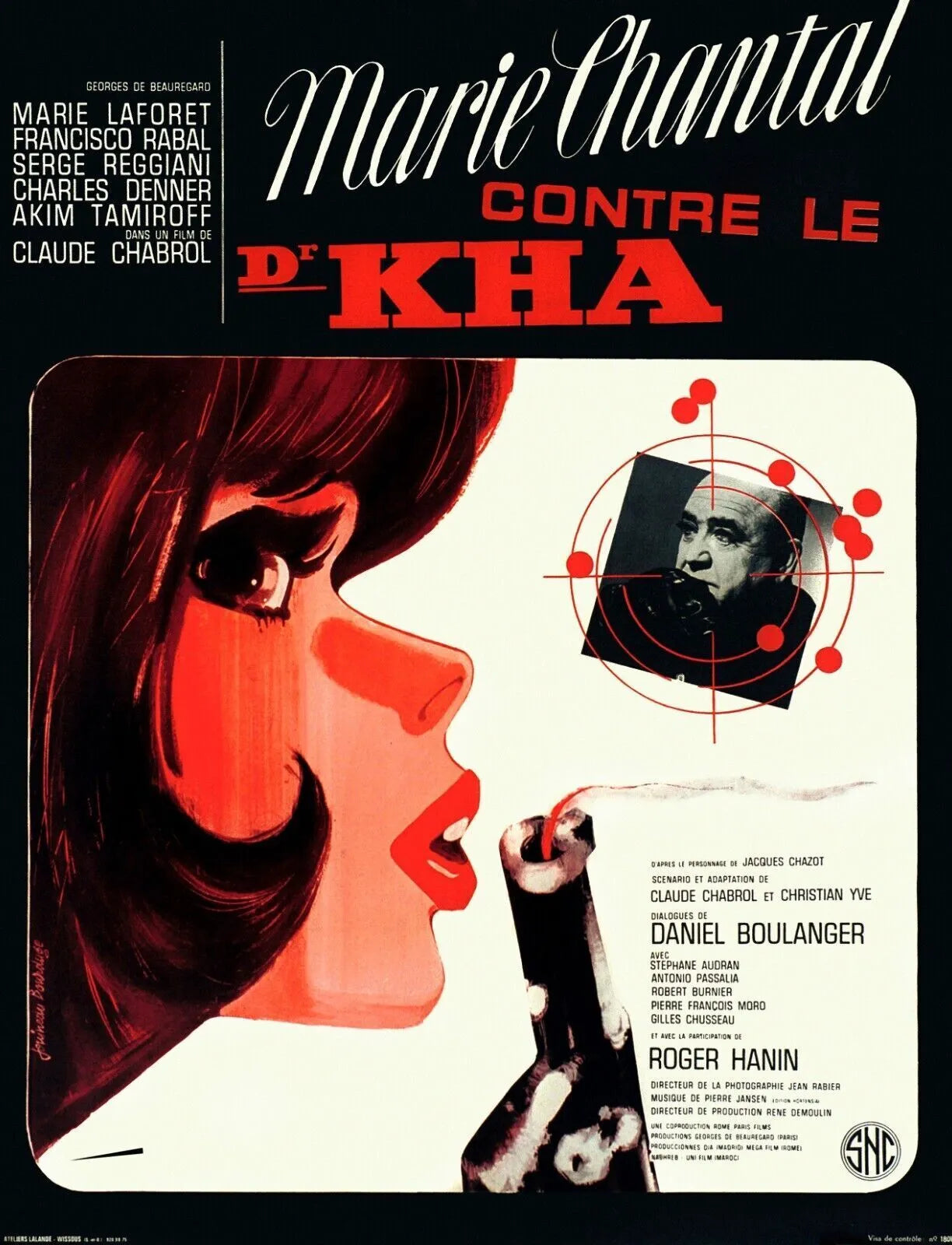 MARIE-CHANTAL CONTRE LE DR. KHA, CLAUDE CHABROL, 1965, repro affiche de cinema VINTAGE, HQ
