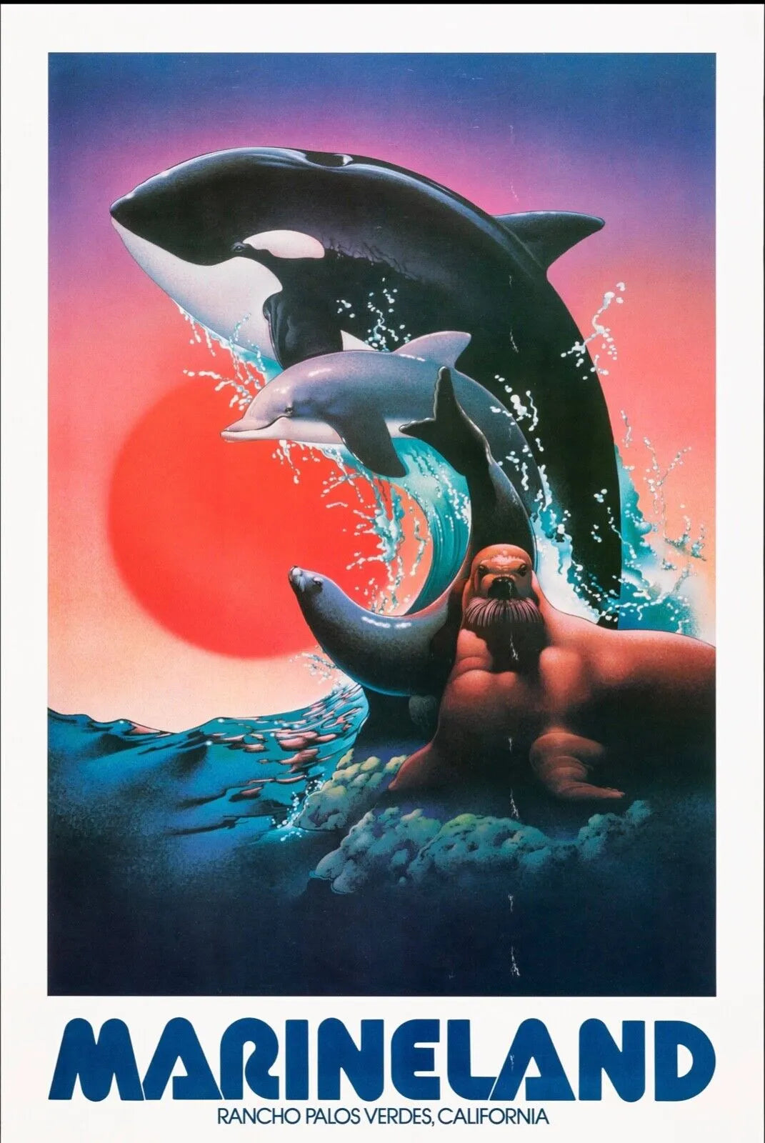 MARINELAND, CARTEL DE TURISMO REPRO, Vintage, HQ