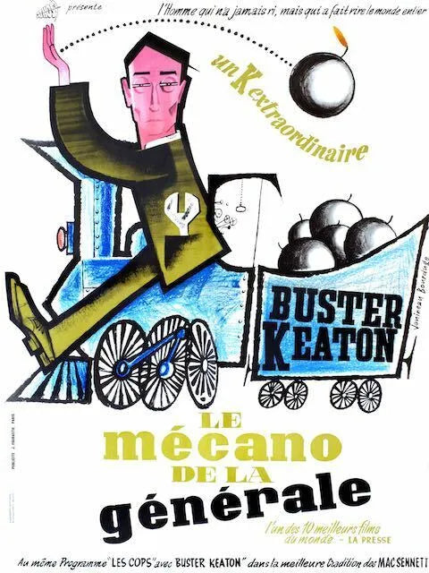 MECANO DE LA GENERALE (LE), Buster Keaton, repro affiche cinema HQ