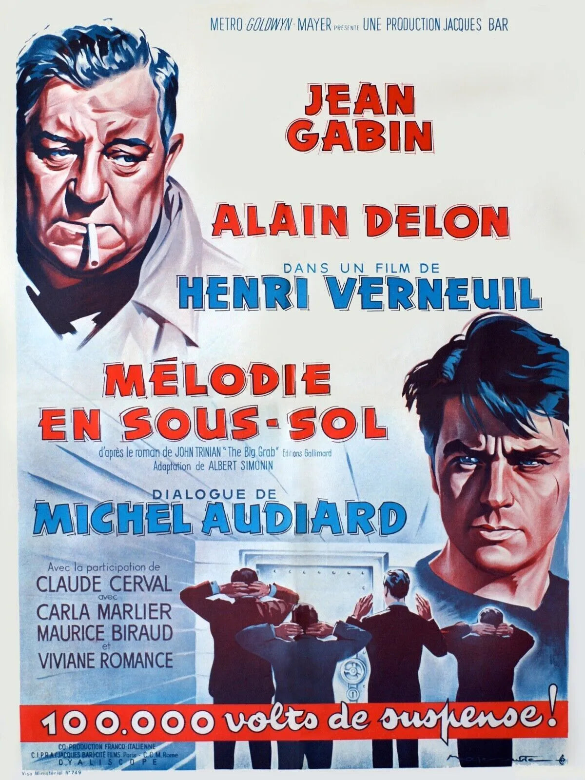 MÉLODIE EN SOUS-SOL, JEAN GABIN, 1963, REPRO AFFICHE CINEMA VINTAGE, HQ