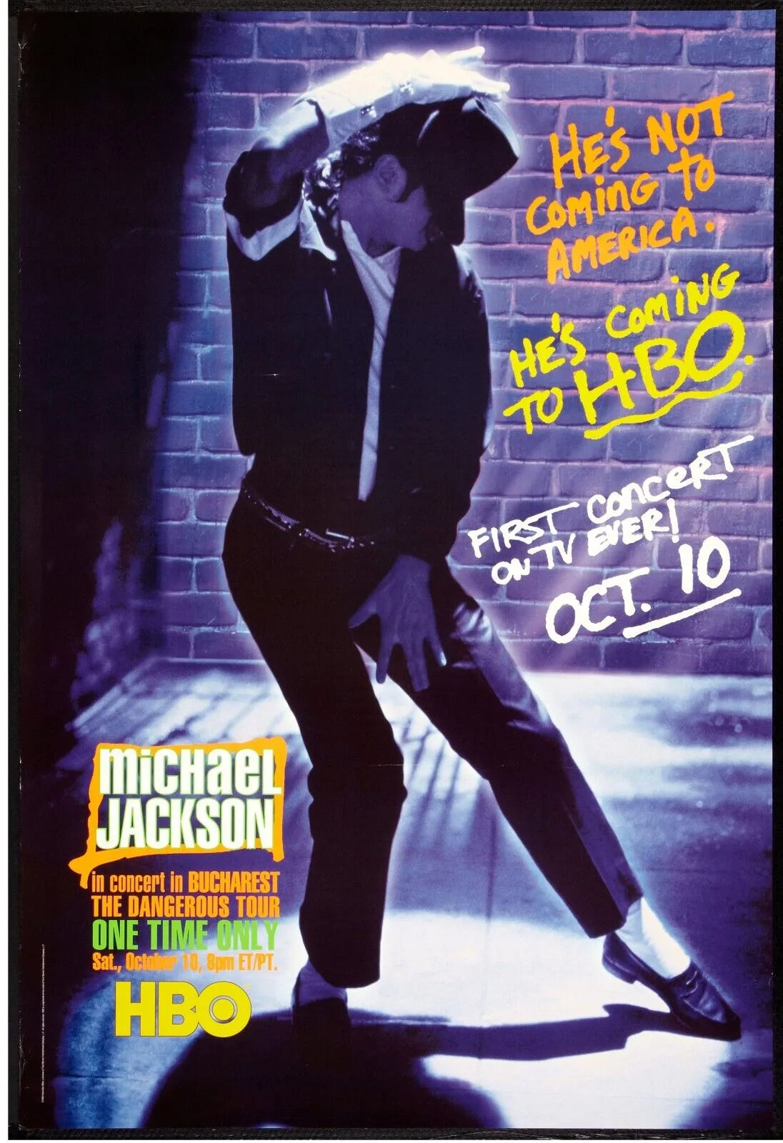 MICHAEL JACKSON, REPRO AFFICHE CONCERT MUSIQUE VINTAGE, HQ
