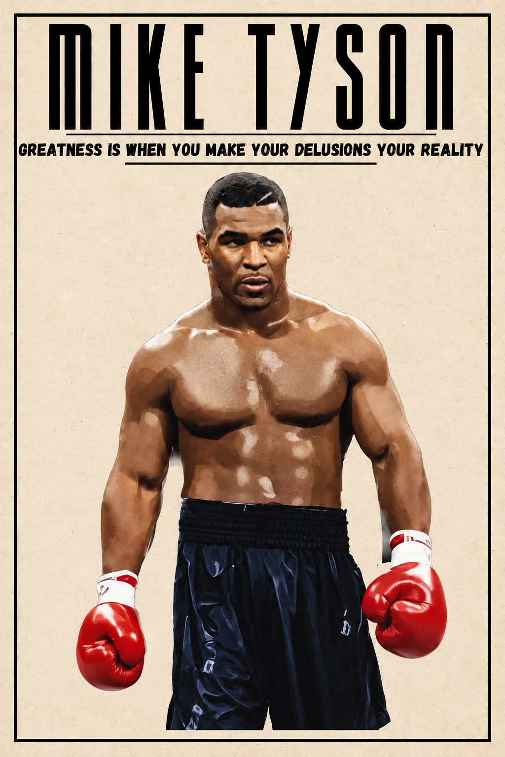 CARTEL DE BOXEO DE MIKE TYSON SPORT HQ