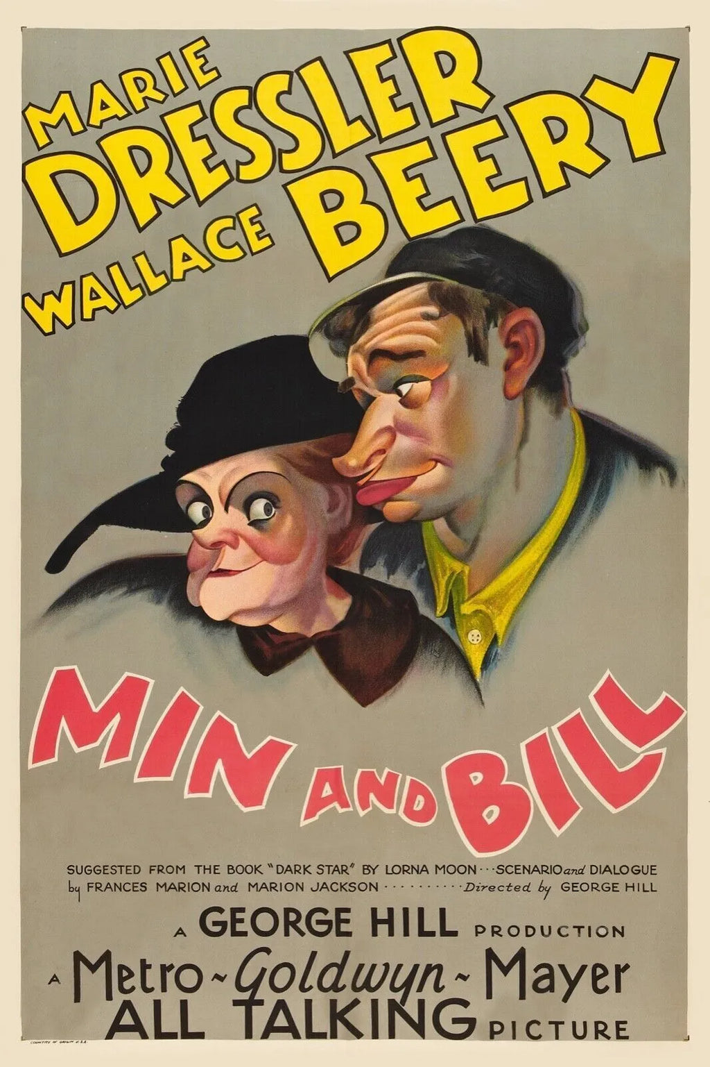 MIN AND BILL, WALLACE BEERY, 1930, REPRO AFFICHE CINEMA VINTAGE, HQ