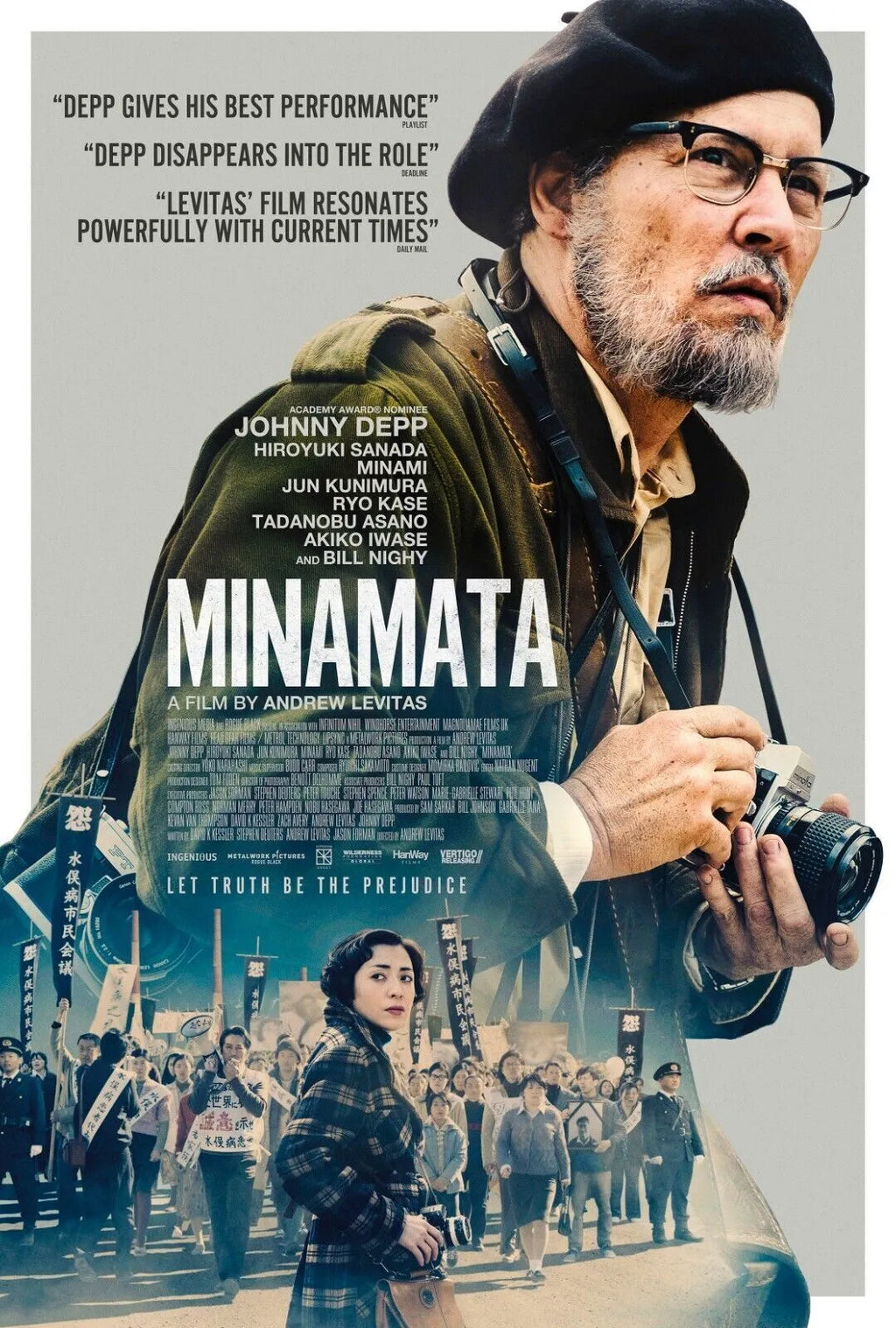 MINAMATA, JOHNNY DEEP, 2020, Repro affiche cinema VINTAGE,HQ