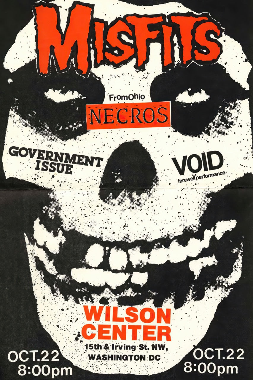 MISFITS CONCIERTO PUNK – PÓSTER ROCK HORROR VINTAGE WASHINGTON DC
