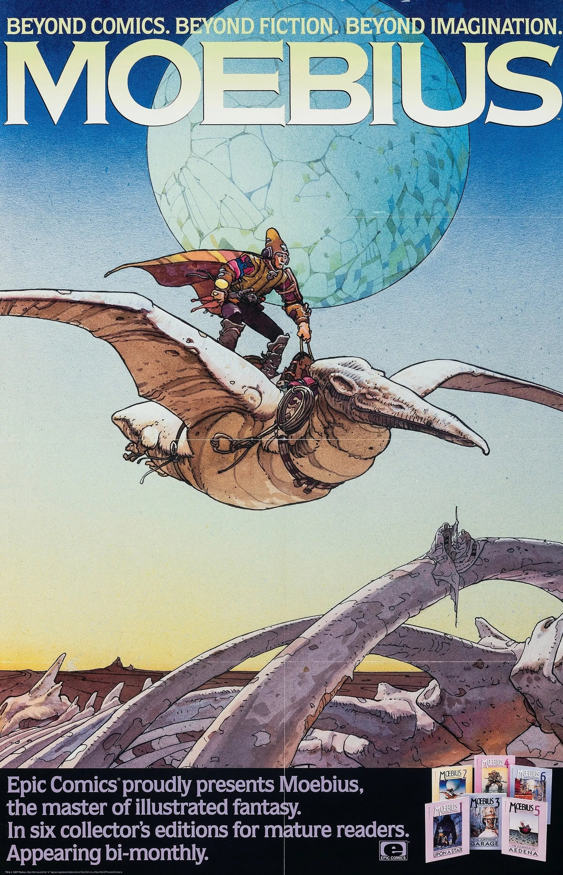 MOEBIUS – EPIC COMICS – 1987, AFFICHE VINTAGE CINÉMA RÉTRO, HQ