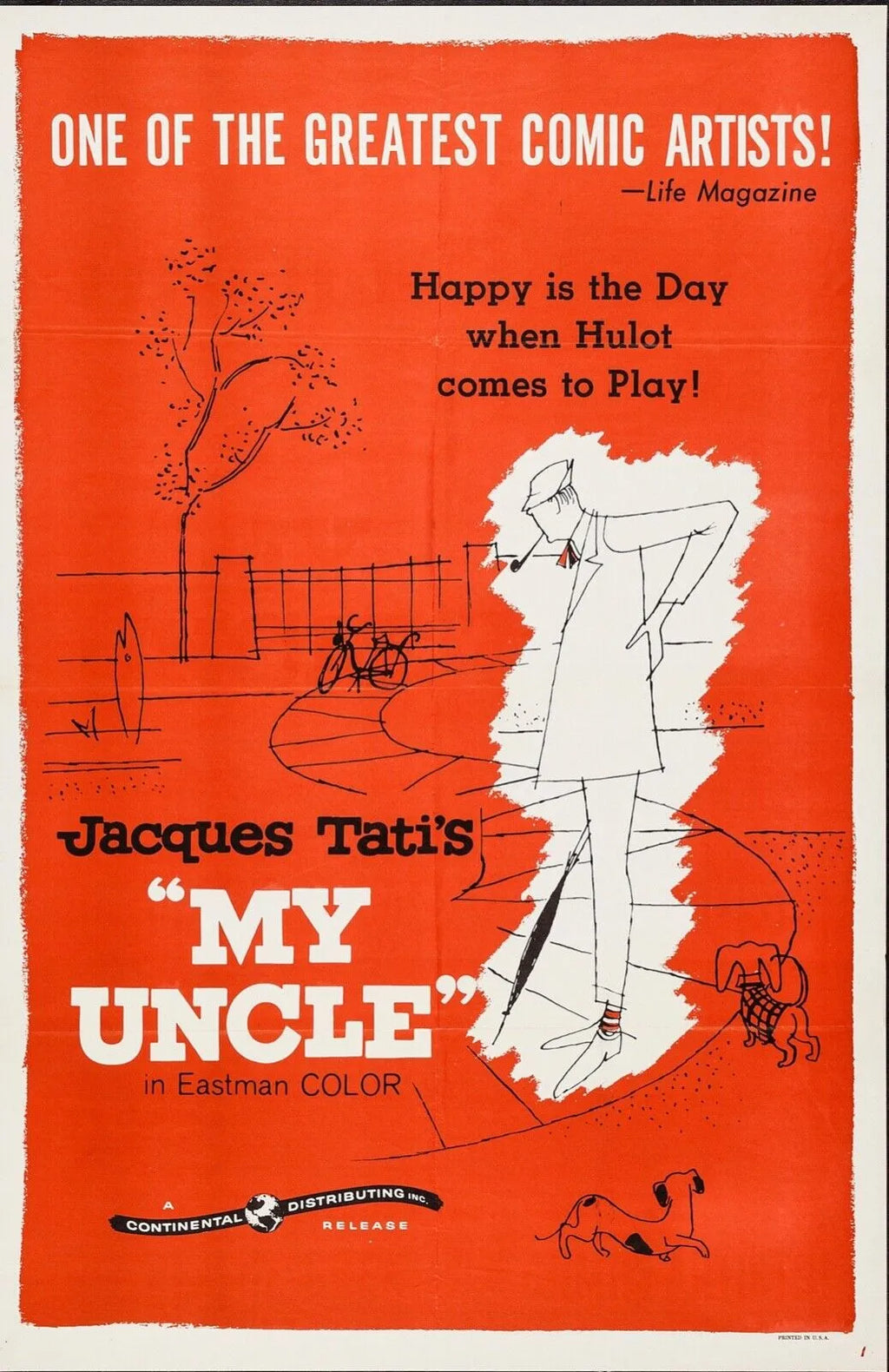 MON ONCLE, JACQUES TATI, 1958, REPRO AFFICHE CINEMA VINTAGE, HQ