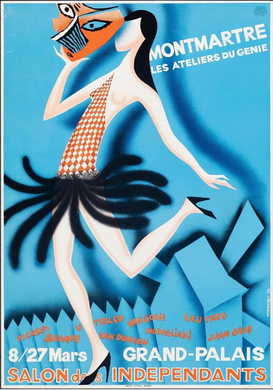 MONTMARTRE, LES ATELIERS DU GENIE, REPRO AFFICHE PUBLICITAIRE VINTAGE, HQ