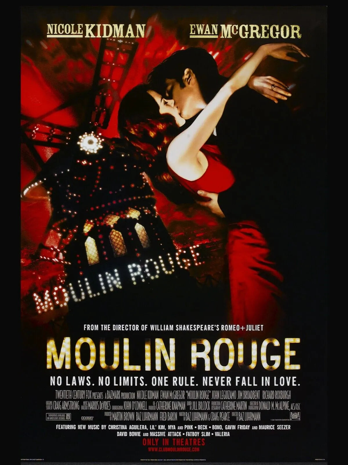 MOULIN ROUGE, NICOLE KIDMAN, 2001, AFFICHE CINEMA VINTAGE HQ