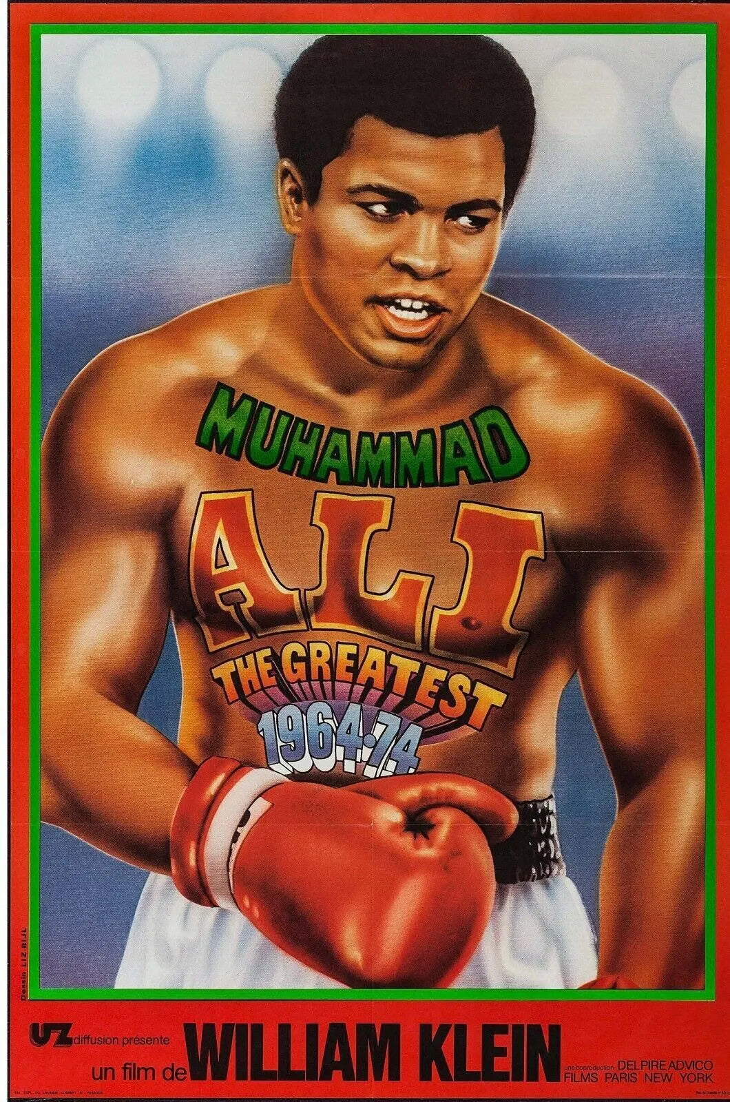 MUHAMMAD ALI: THE GREATEST, WILLIAM KLEIN, 1974, Repro affiche cinéma, VINTAGE, HQ