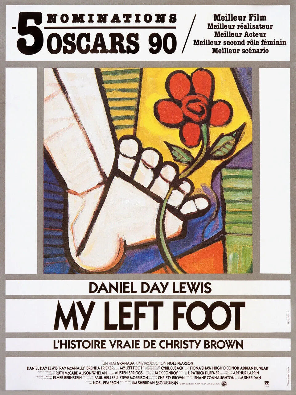 MY LEFT FOOT, DANIEL DAY LEWIS, 1989, REPRO AFFICHE CINEMA VINTAGE, HQ