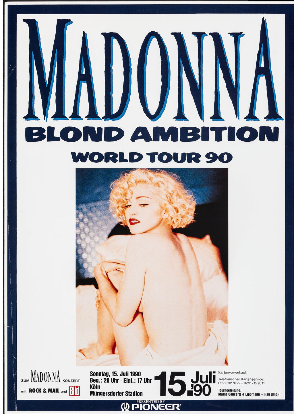 MADONNA – BLOND AMBITION WORLD TOUR 1990 – AFFICHE CONCERT ICONIQUE – POSTER HUB STUDIO – HQ