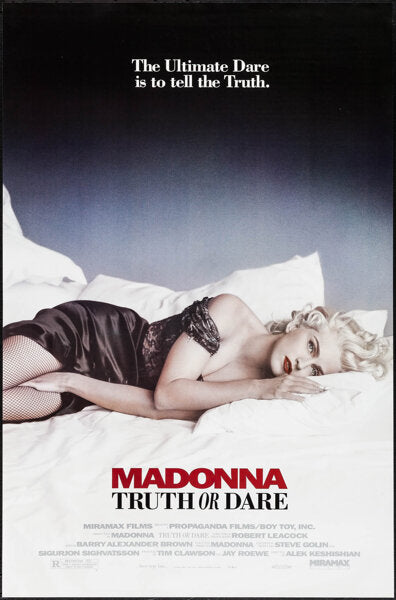 MADONNA – TRUTH OR DARE – IN BED WITH MADONNA – DOCUMENTARY FILM POSTER – HUB STUDIO POSTER – HQ