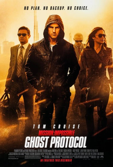 
Affiche du film Mission: Impossible – Ghost Protocol (2011) avec Tom Cruise. Film d’action et espionnage – Reproduction HQ.
