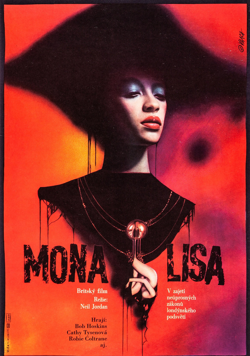 Affiche du film Mona Lisa (1986) de Neil Jordan avec Bob Hoskins. Polar dramatique culte. Reproduction HQ – Poster Hub Studio.