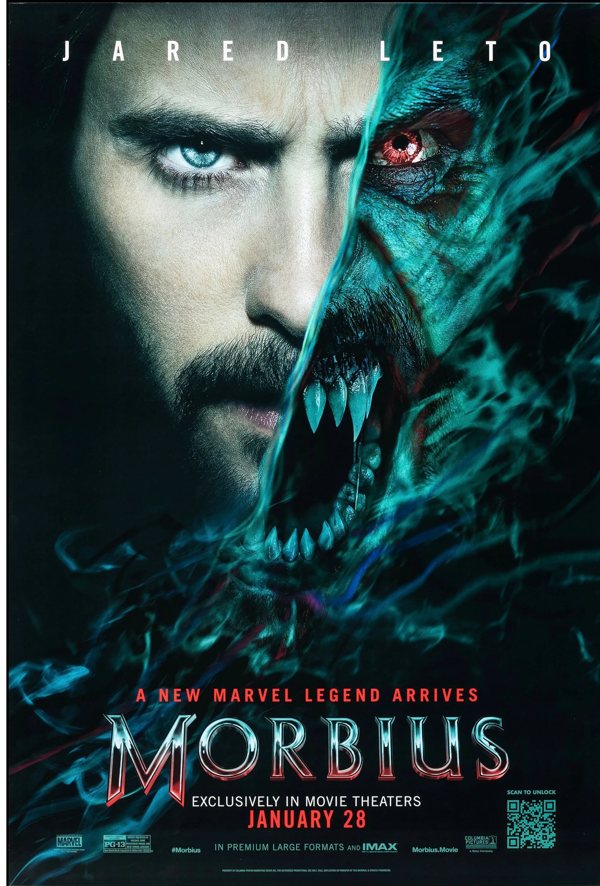 MORBIUS – AFFICHE VINTAGE CINÉMA RÉTRO, 2022, JARED LETO