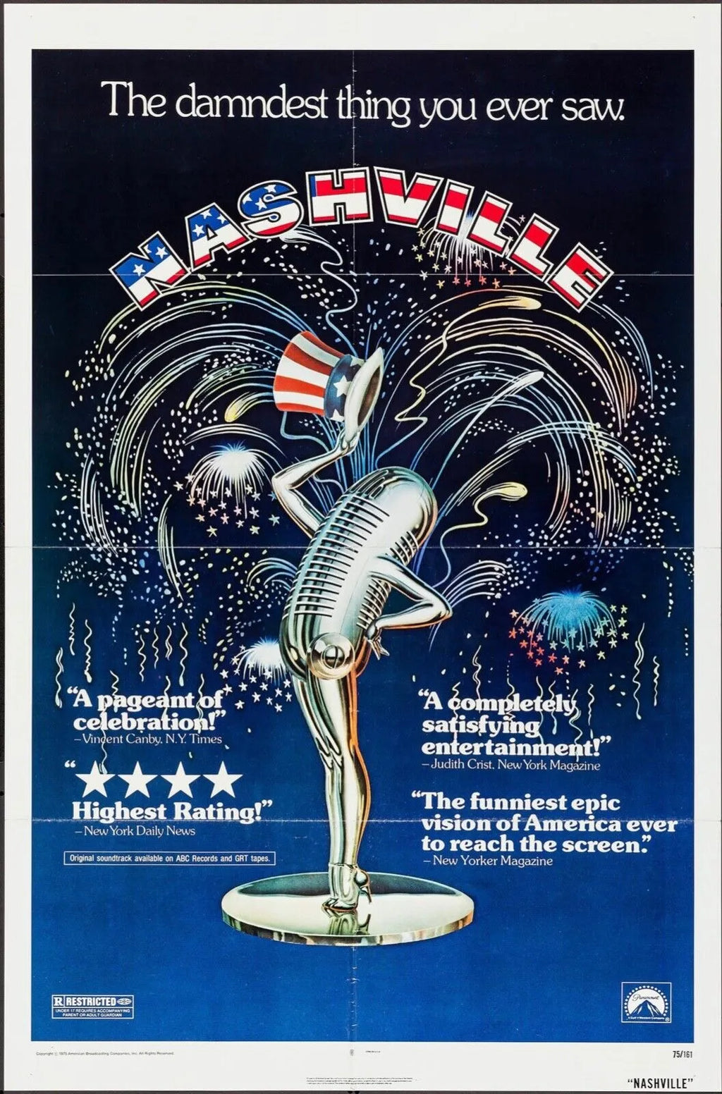 NASHVILLE, ROBERT ALTMAN, 1975, Repro affiche cinéma, VINTAGE, HQ