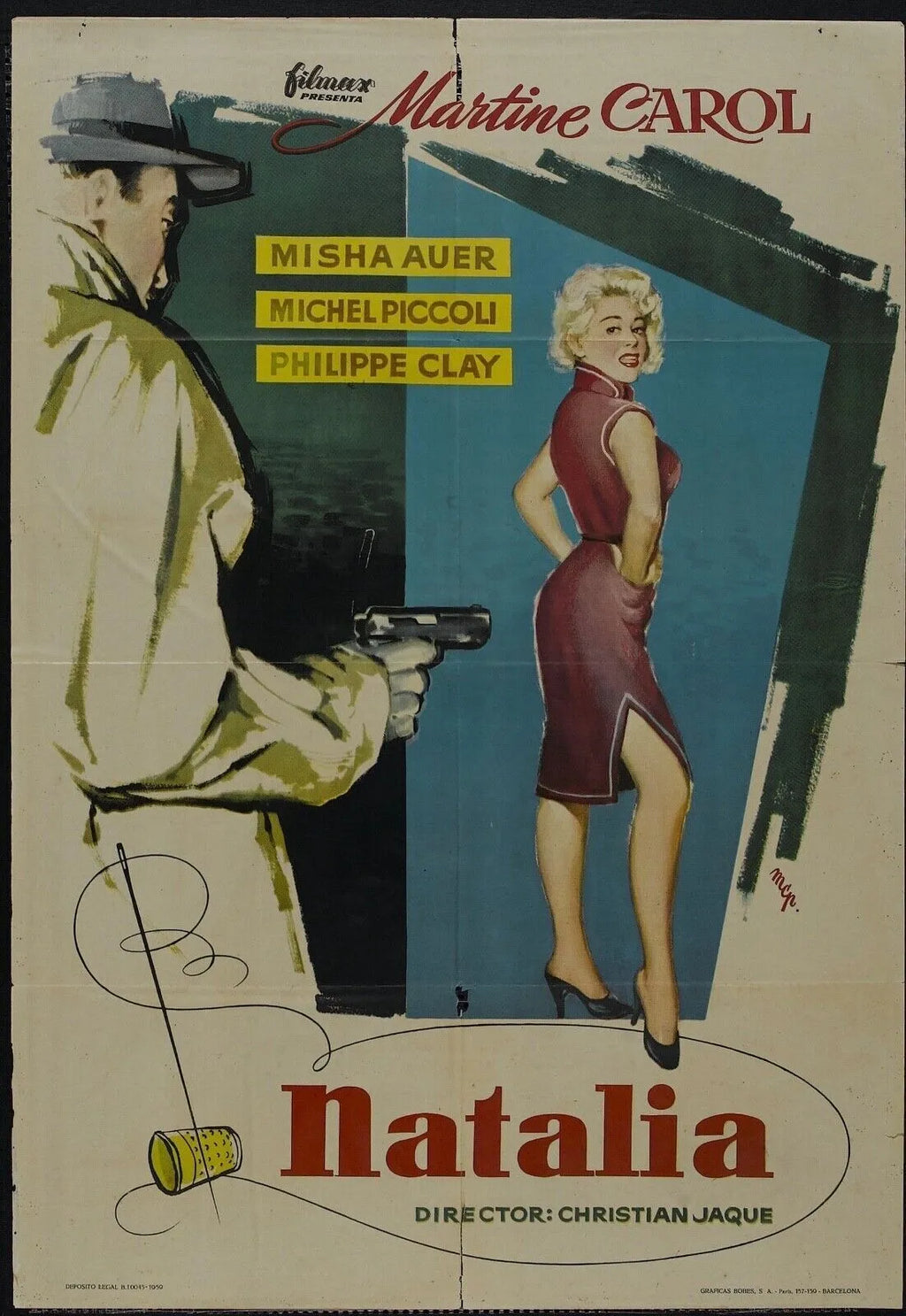 NATALIA, MARTINE CAROL, 1988, REPRO AFFICHE CINEMA VINTAGE HQ