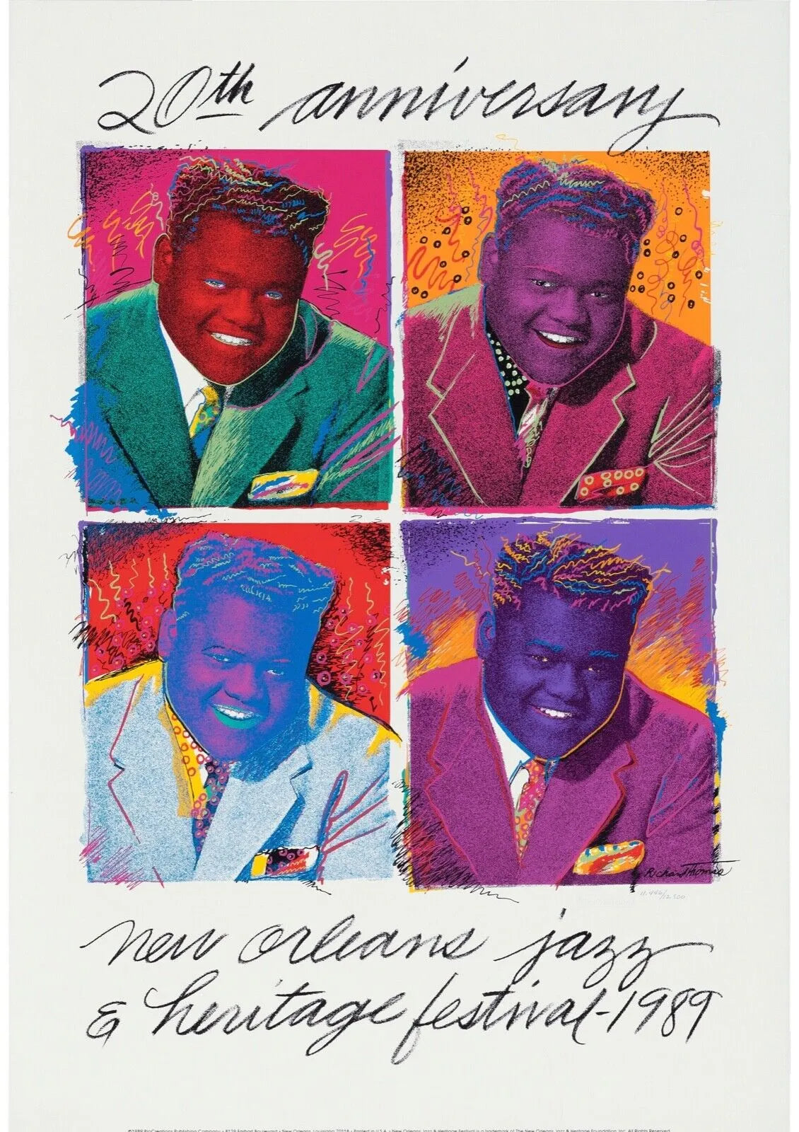 NEW ORLEANS, FESTIVAL 1989, REPRO AFFICHE MUSIQUE JAZZ, VINTAGE, HQ