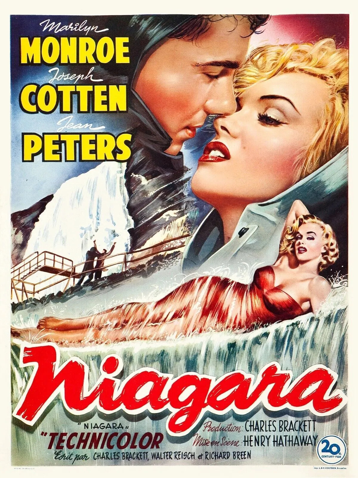 NIAGARA, MARILYN MONROE, HENRY HATHAWAY, 1953, REPRO AFFICHE CINEMA VINTAGE, HQ