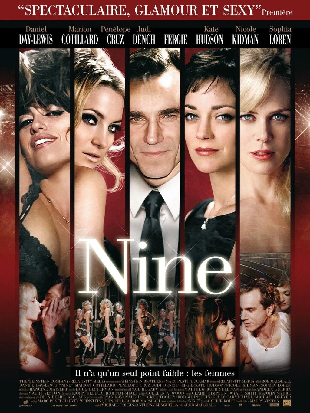 NINE, MARION COTILLARD, PENELOPE CRUZ, REPRO AFFICHE CINEMA VINTAGE, HQ