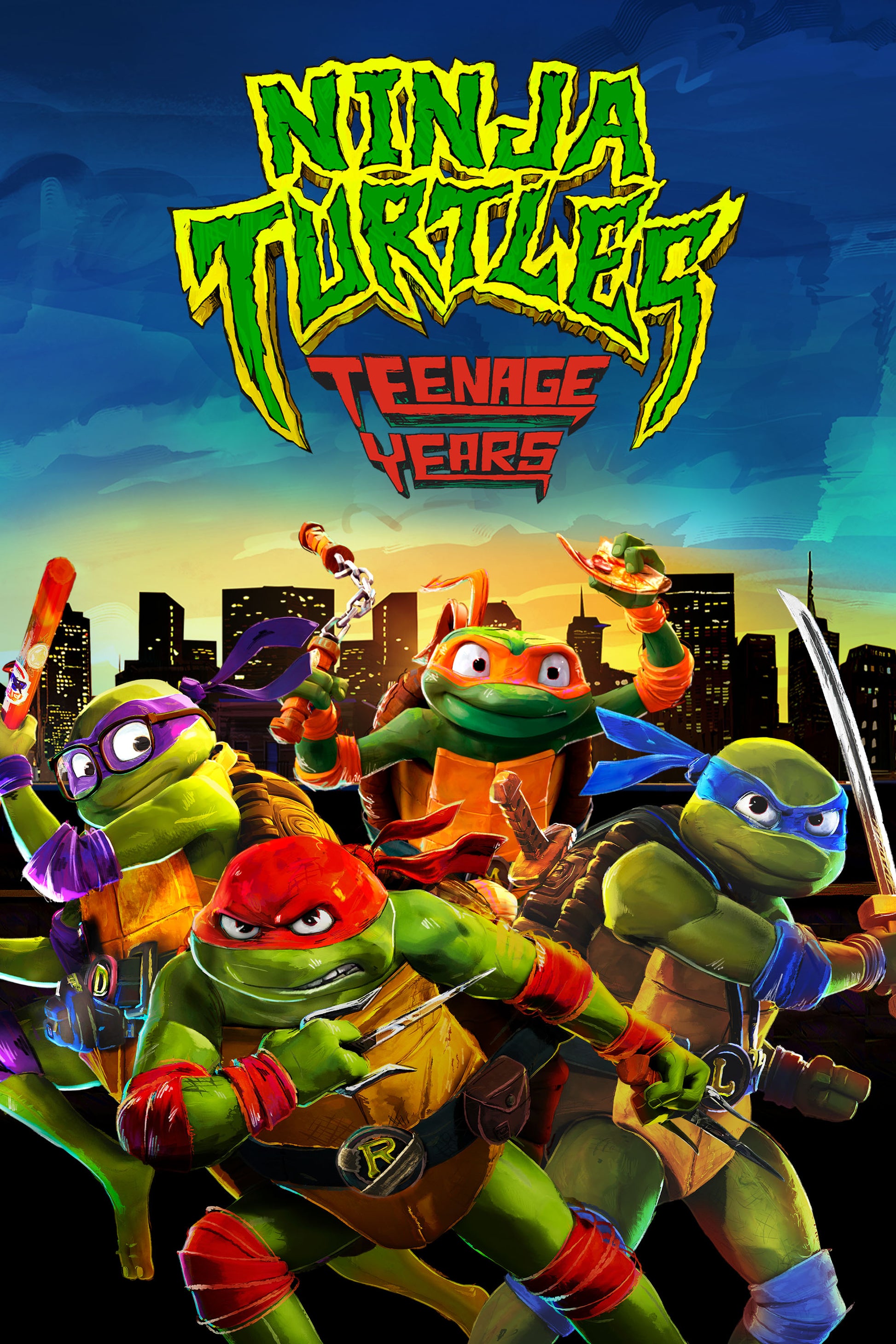 NINJA TURTLES – TEENAGE YEARS, CAST VOCAL ORIGINAL, 2023, POSTER HUB STUDIO RÉTRO, HQ