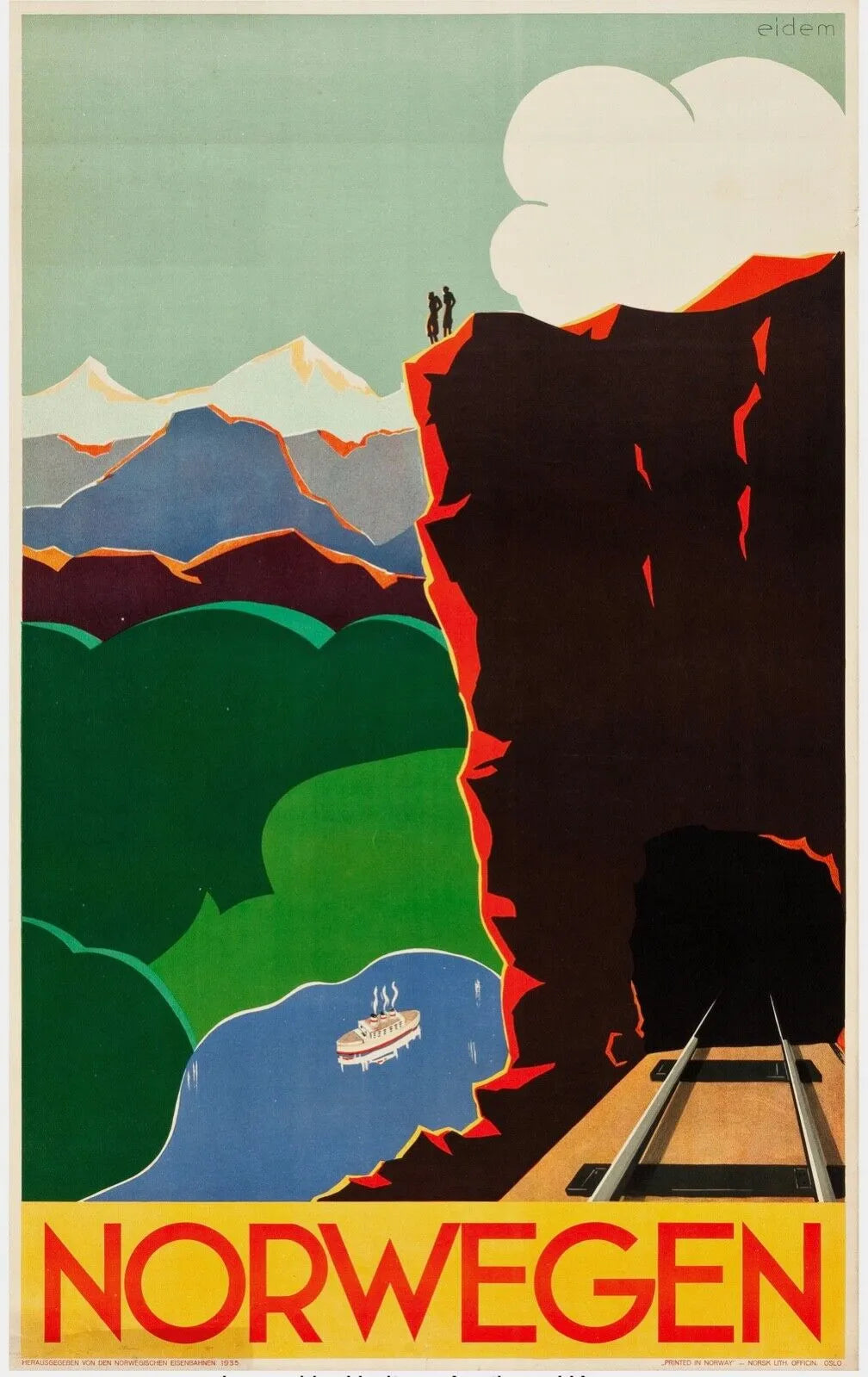 NORVÈGE (NORWEGEN), REPRO AFFICHE VINTAGE TOURISME, HQ