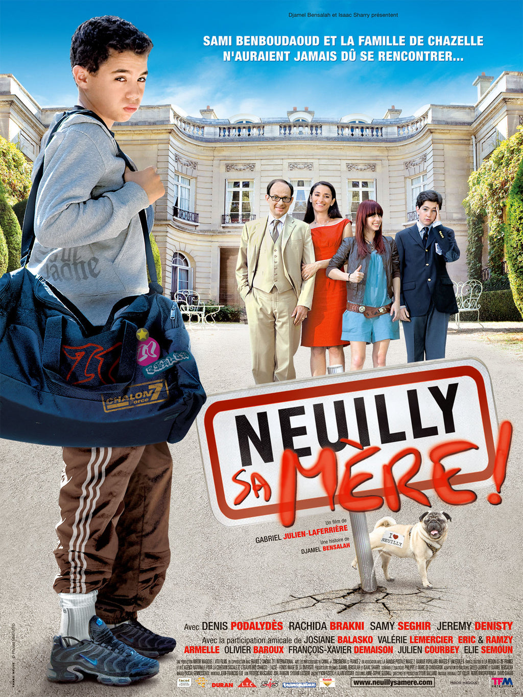 Affiche du film Neuilly sa Mère ! (2009) avec Samy Seghir et Denis Podalydès. Comédie française populaire et décalée. Reproduction HQ.