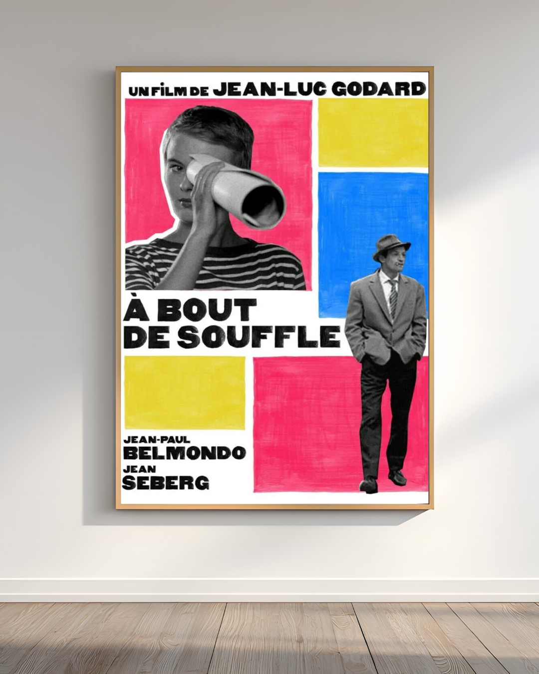 BREATHLESS, JEAN-PAUL BELMONDO, 1960, REPRO MOVIE POSTER, VINTAGE, HQ