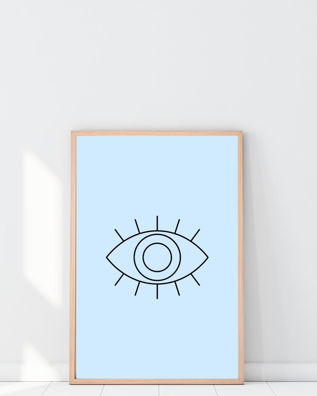 AFFICHE ŒIL SYMBOLIQUE MINIMALISTE BLEU POSTER HUB STUDIO RÉTRO, HQ