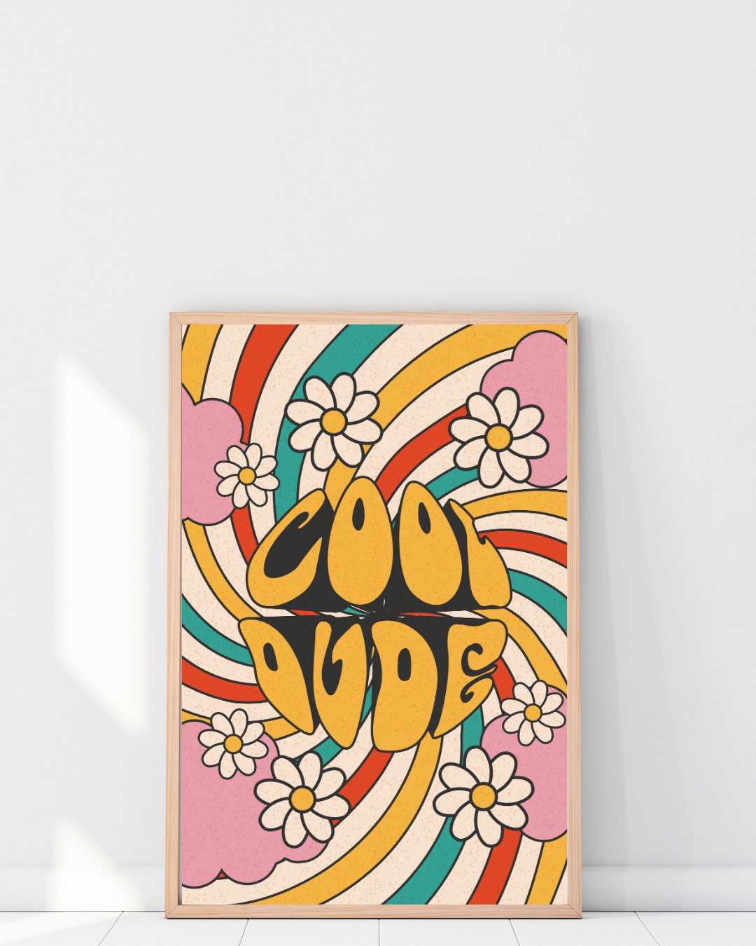 “GOOD VIBES” RÉTRO FLOWER POWER POSTER HUB STUDIO RÉTRO, HQ