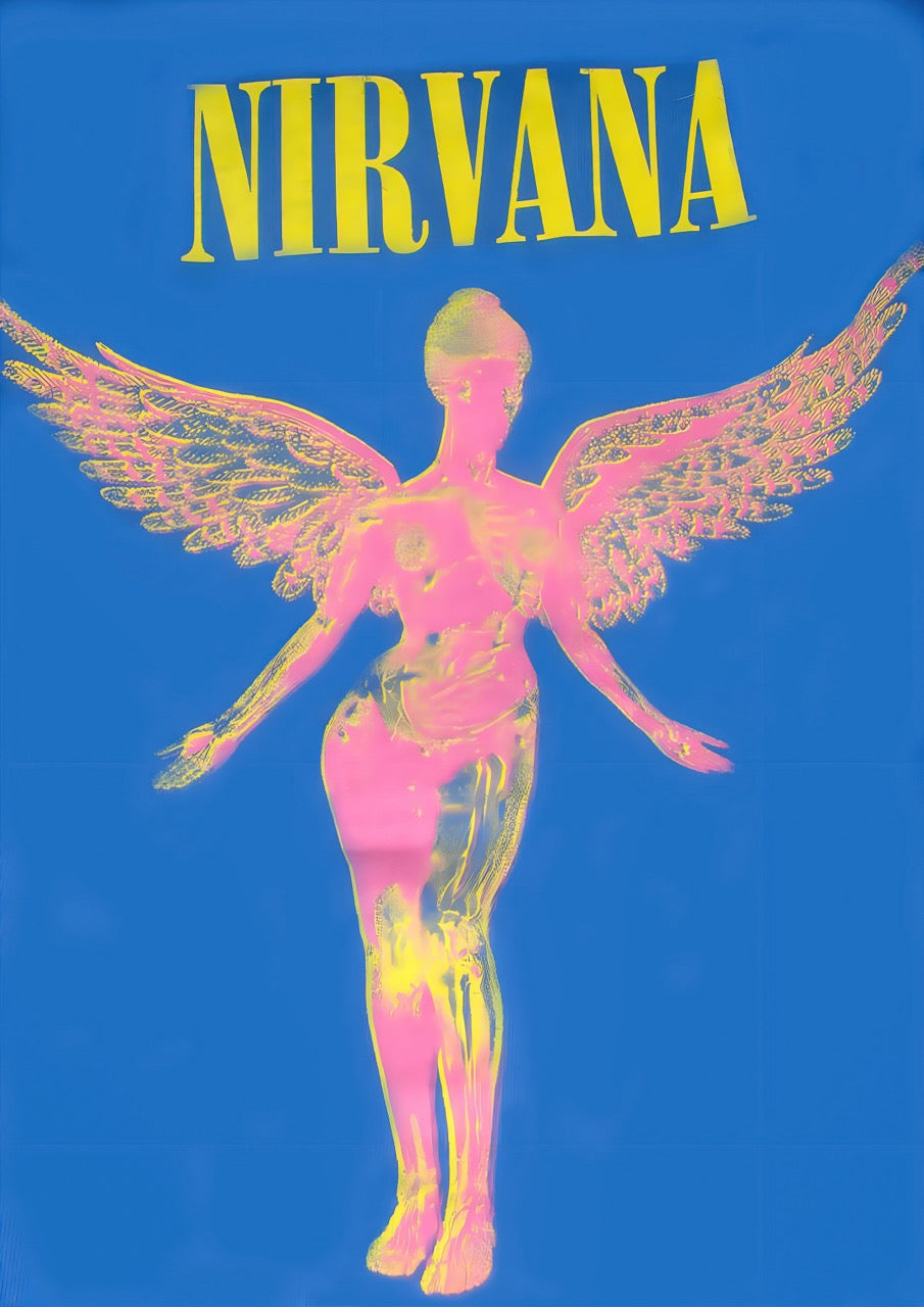 NIRVANA POSTER - IN UTERO, POP ART ANGEL, BLUE  – Poster Hub Studio