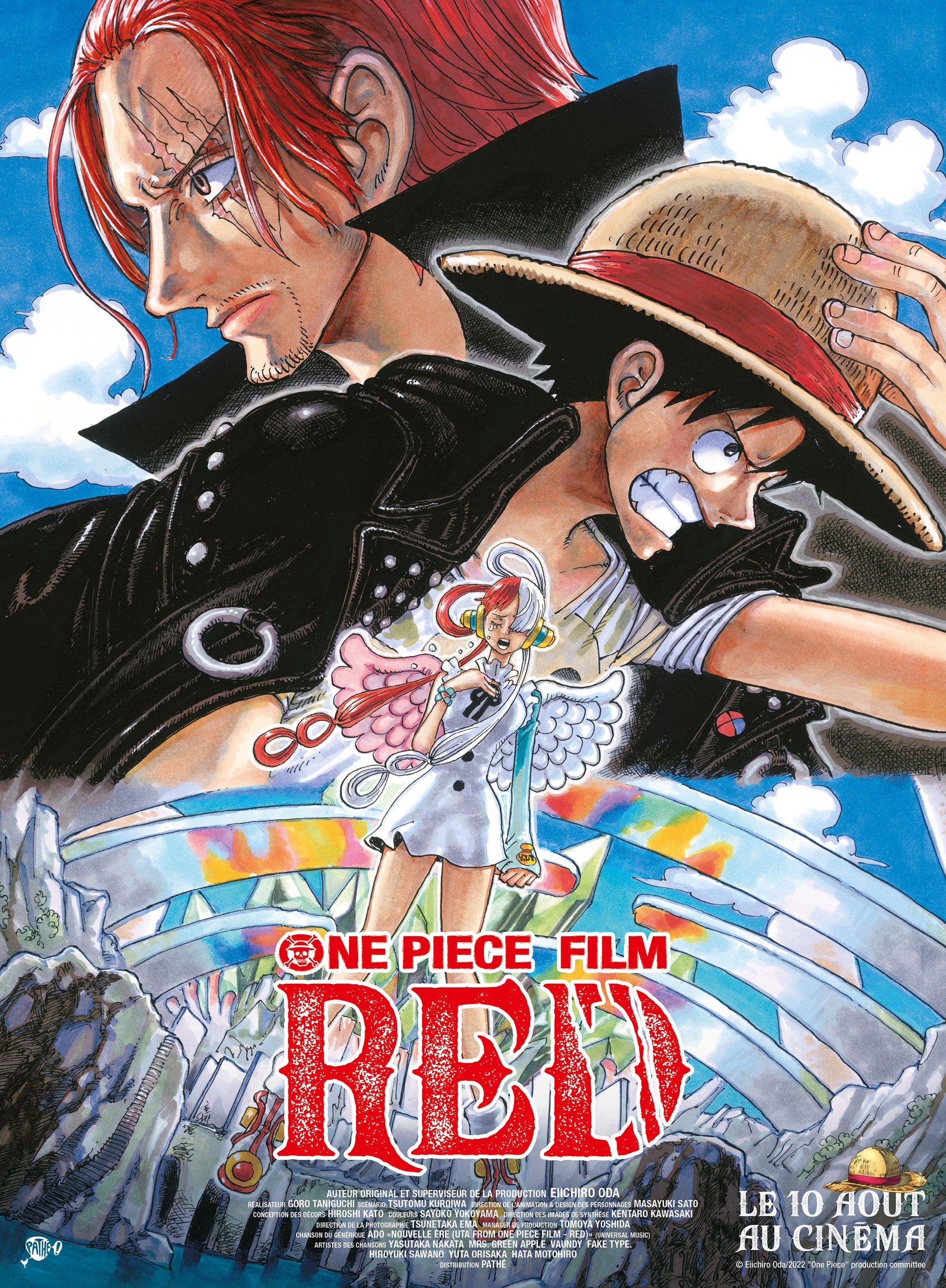 ONE PIECE FILM RED, CAST VOCAL ORIGINAL, 2022, POSTER HUB STUDIO RÉTRO, HQ