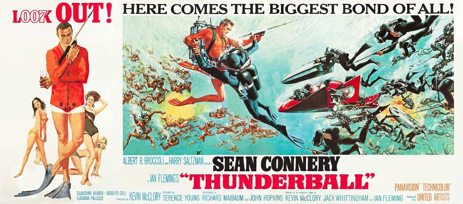 OPÉRATION TONNERRE, THUNDERBALL, SEAN CONNERY, 1965, REPRO AFFICHE CINEMA VINTAGE, HQ