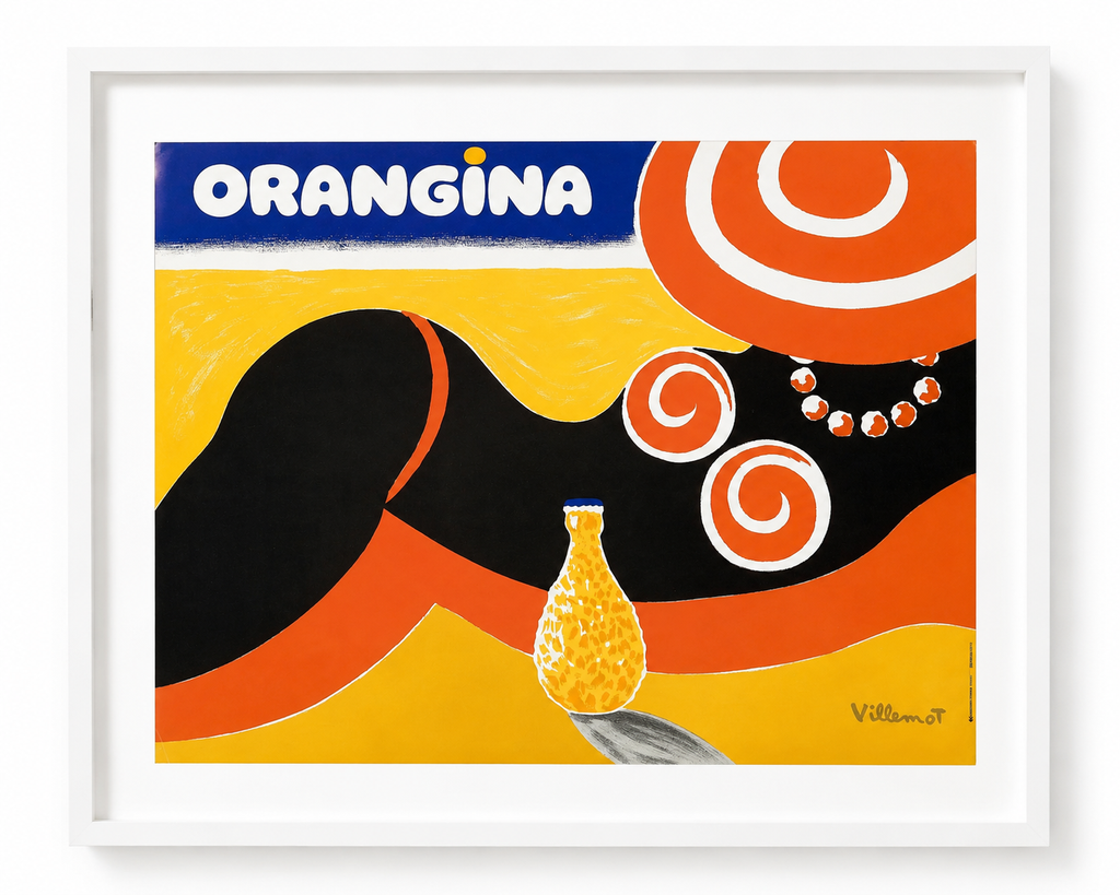 ORANGINA, BOISSON REPRO AFFICHE PUBLICITAIRE VILLEMOT VINTAGE, HQ