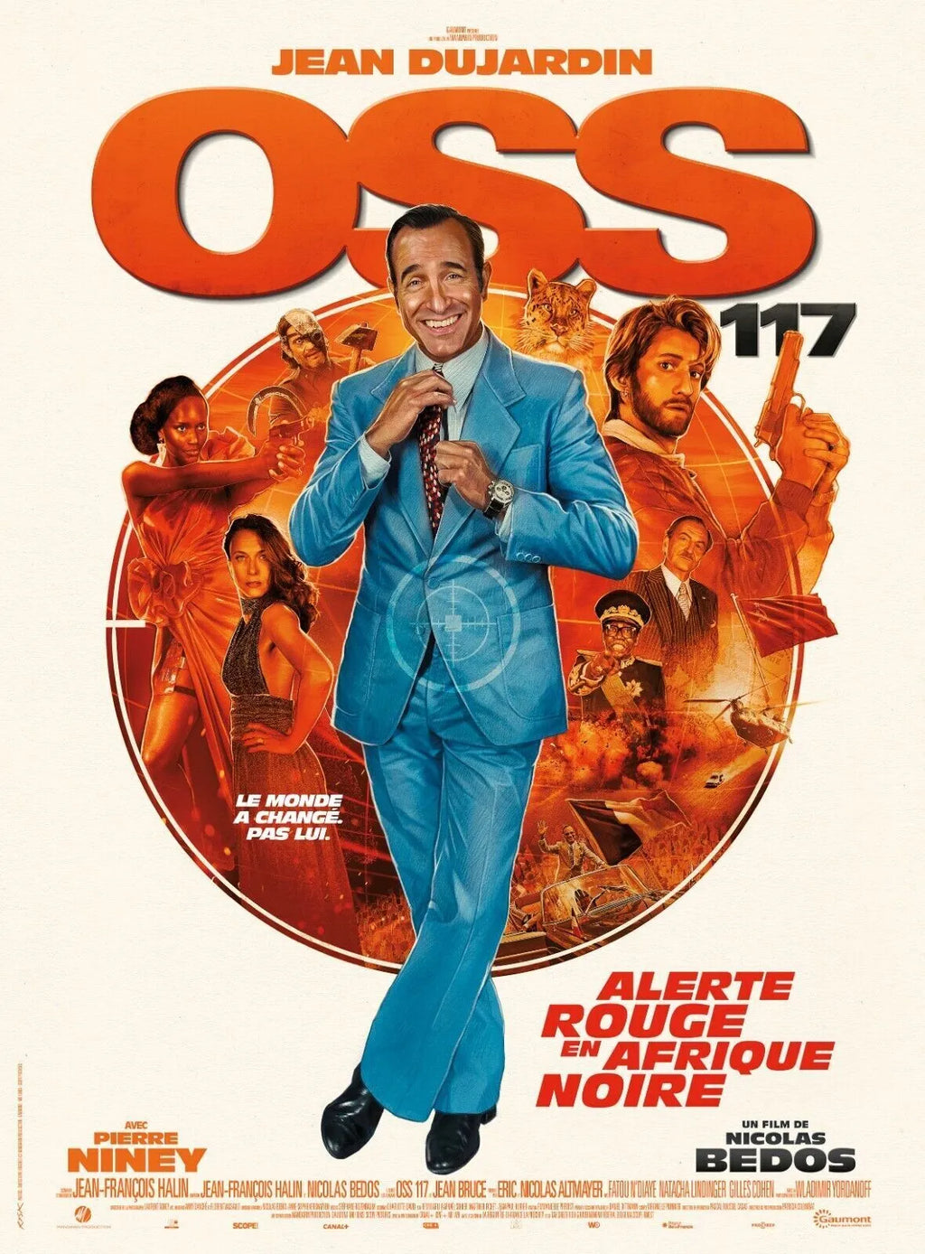 OSS 117 ALERTE ROUGE EN AFRIQUE NOIRE, JEAN DUJARDIN, 2021, Repro affiche cinema VINTAGE,HQ