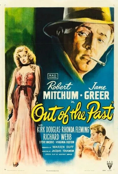 OUT OF THE PAST, ROBERT MITCHUM, 1947, Repro Affiche de Cinema Vintage, HQ