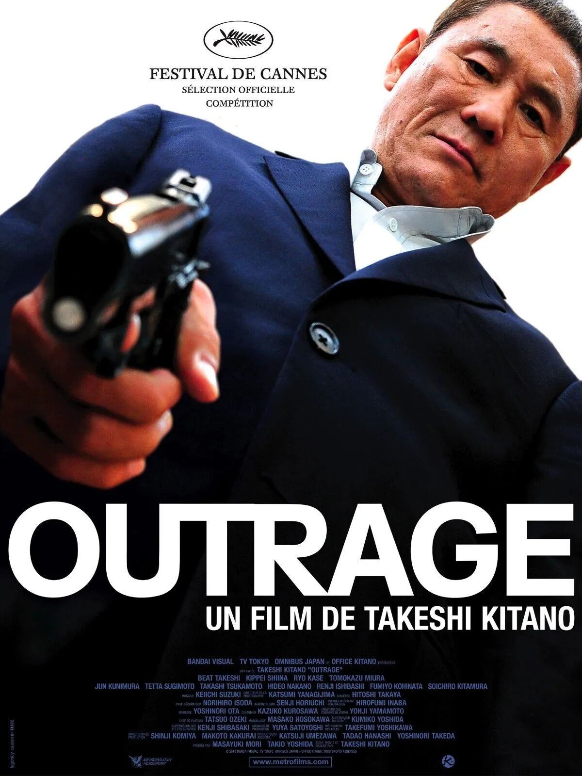 OUTRAGE, TAKESHI KITANO - REPRO AFFICHE CINEMA, 2010, FESTIVAL DE CANNES, HQ