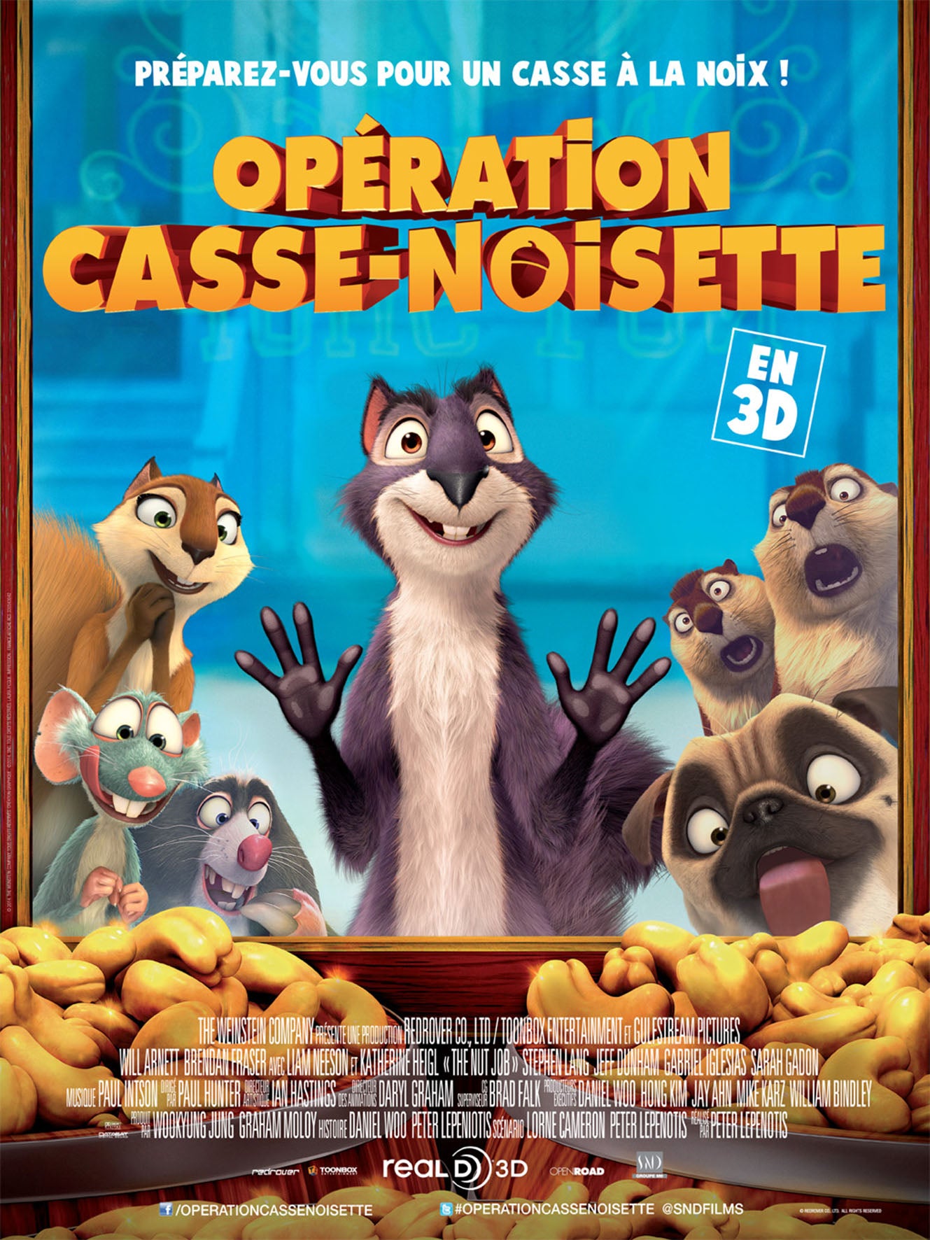 OPÉRATION CASSE-NOISETTE – FILM DE PETER LEPENIOTIS (2014) – WILL ARNETT – BRENDAN FRASER – REPRODUCTION – POSTER HUB STUDIO – HQ